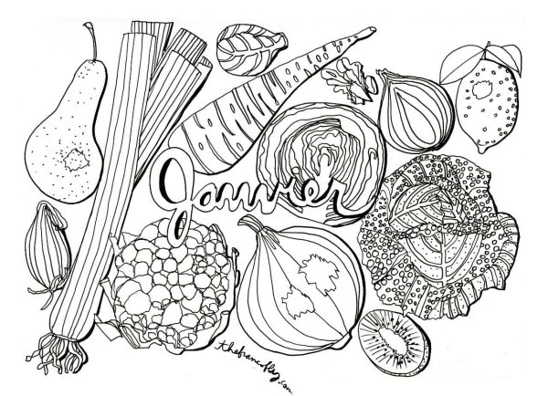 Раскраски антистресс еда
