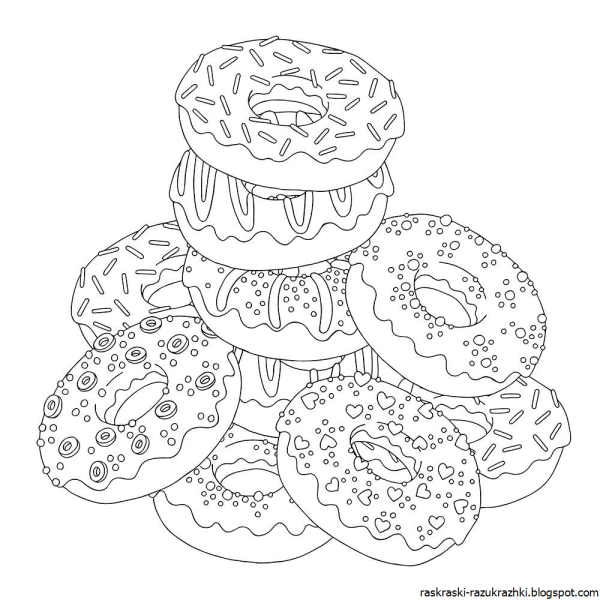 Сладости раскраска для детей