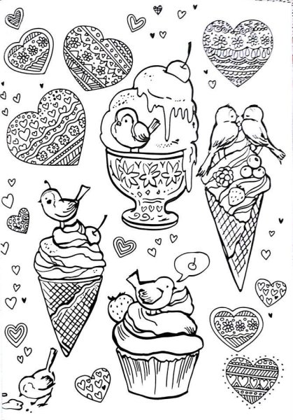 Сладости. Раскраска