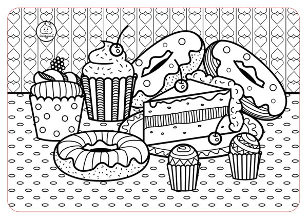 Сладости. Раскраска