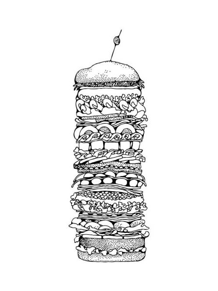 Раскраски бургеры