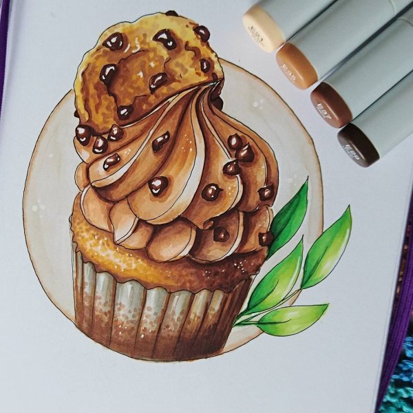 Скетчи маркерами сладости