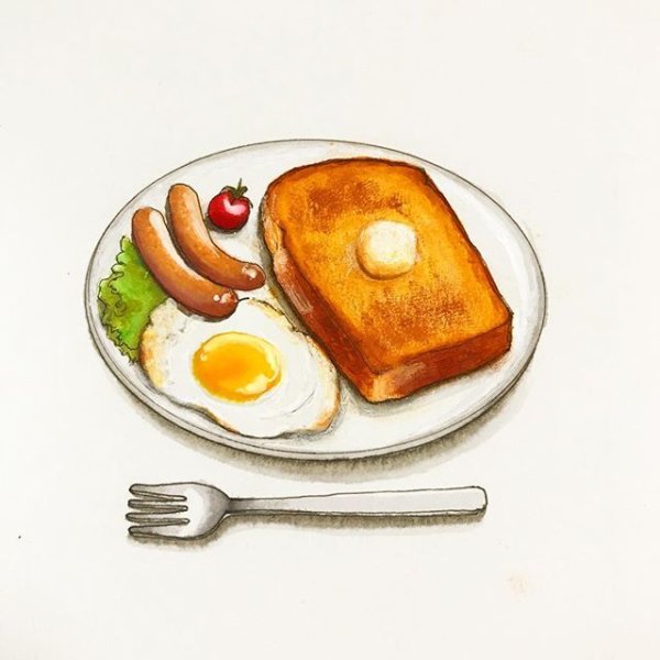 Еда рисунки тост