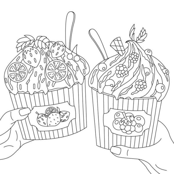 Раскраски антистресс еда