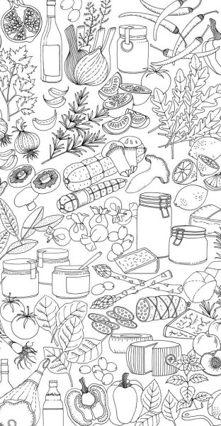 Раскраска антистресс продукты