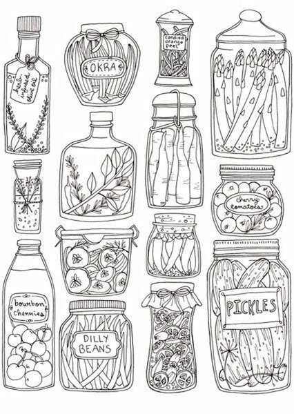 Раскраски антистресс еда