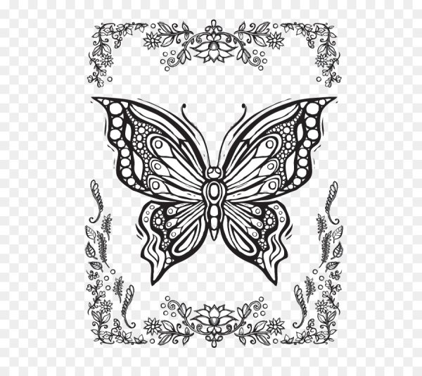 Мандала раскраска бабочки