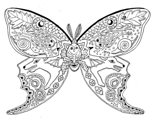 Раскраски антистресс бабочки