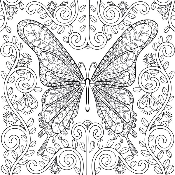Раскраски антистресс бабочки