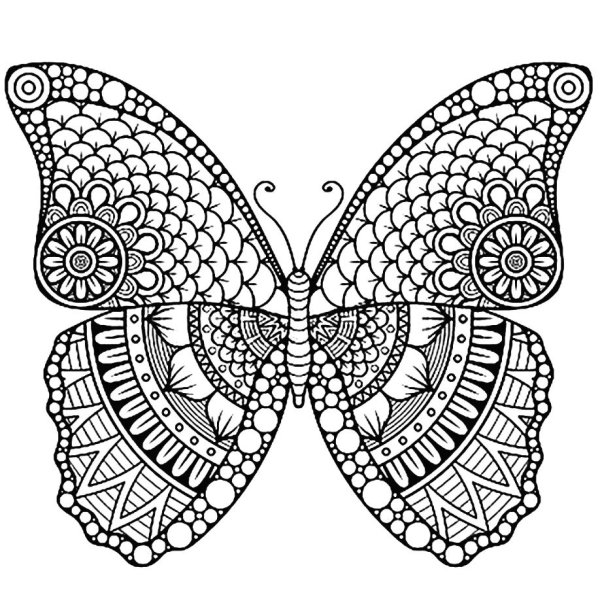 Бабочка гелевой ручкой