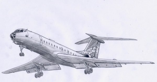 Самолет ту 134 рисунок