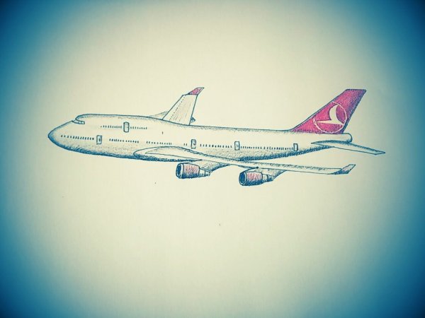 Рисунки самолета Боинг 747