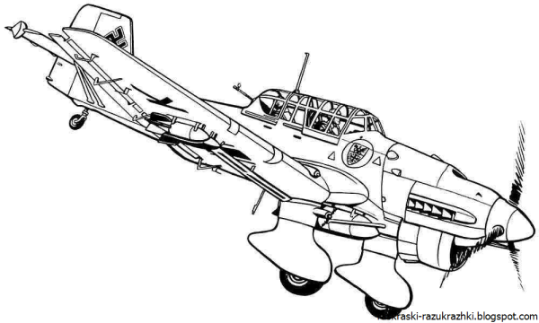 Раскраска самолёт Юнкерс 87