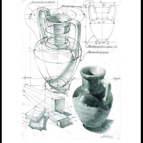 Конструктивный Академический рисунок натюрморт