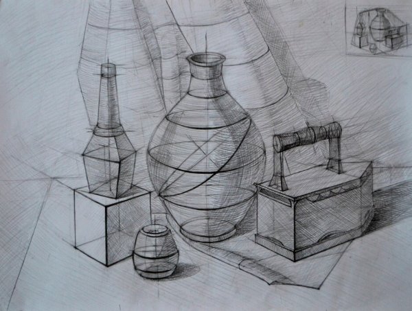 Академический линейно конструктивный натюрморт