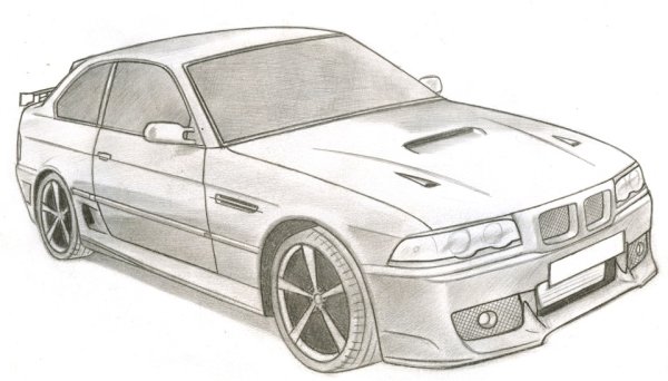 Красивые машины для срисовки карандашом