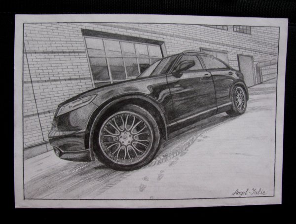 Портрет машины карандашом