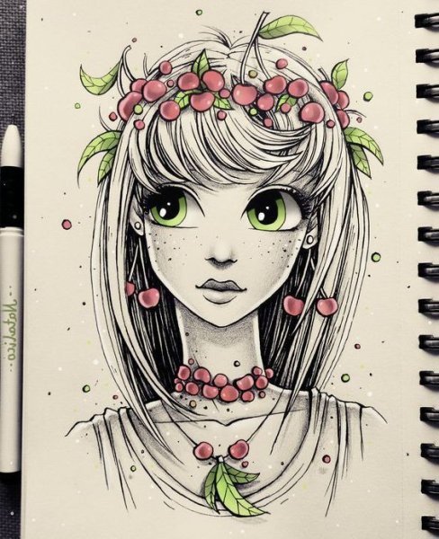 Рисунки для скетчбука девушки