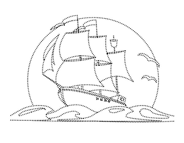 Рисование по точкам корабль