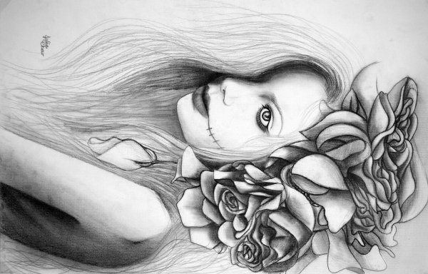 Ангел рисунок карандашом простой