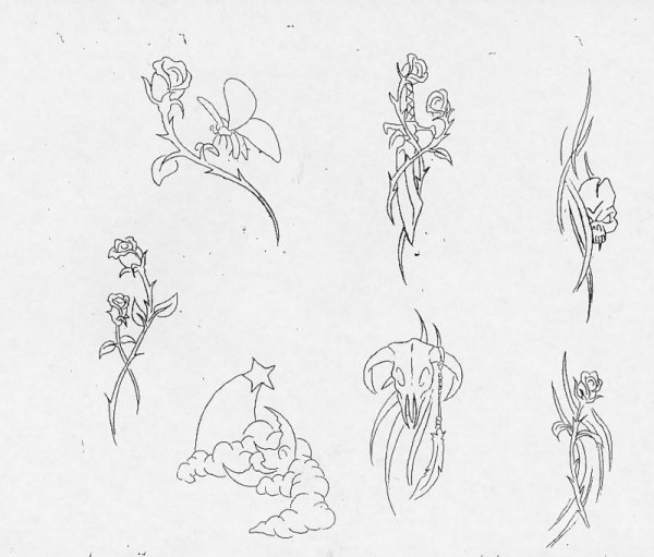 Тату одной линией эскизы цветы