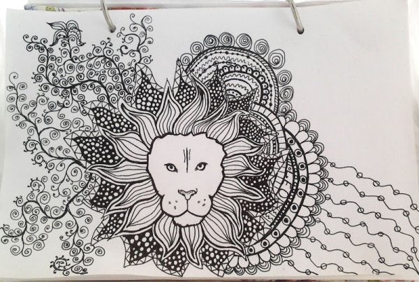 Раскраска черной гелевой ручкой