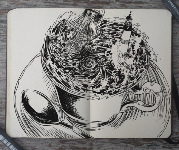 Необычные рисунки гелевой ручкой