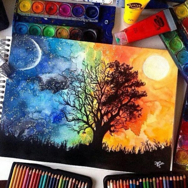 Креативное рисование гуашью