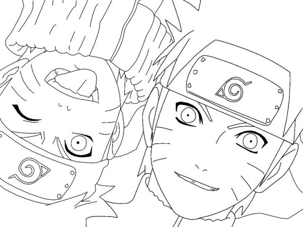 Наруто и Саске карандашом