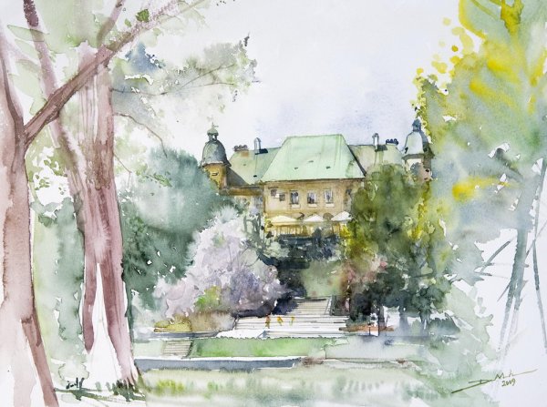 Горы гуашью