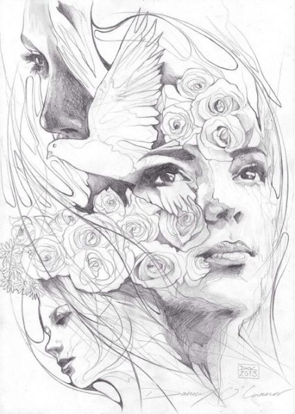 Лицо карандашом