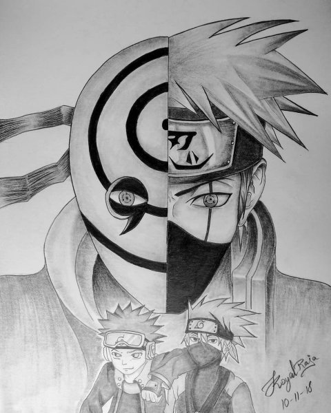 Аниме персонажи карандашом