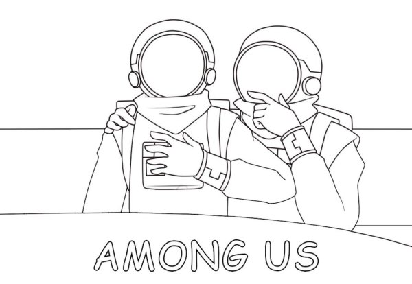 Амонг космонавт раскраска