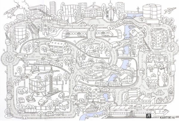 Большая раскраска "город"