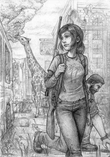 Элли карандашом the last of us