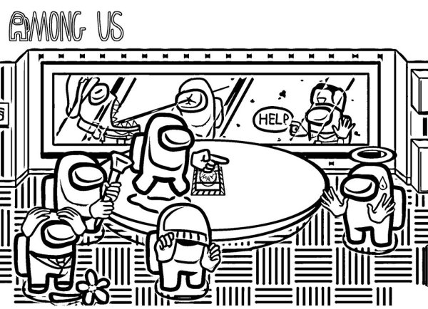 Картинки раскраски амонг АС игра