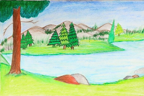 Пейзаж природы рисунки легкие