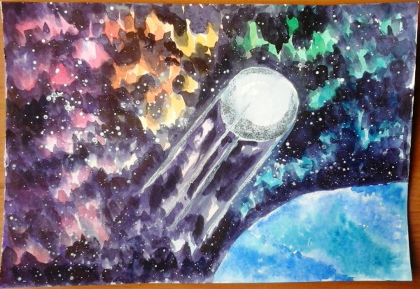 Космос рисунки красками