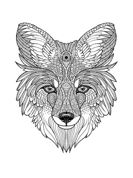 Раскраска антистресс лиса