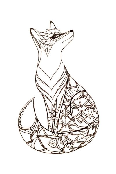 Раскраска антистресс лиса