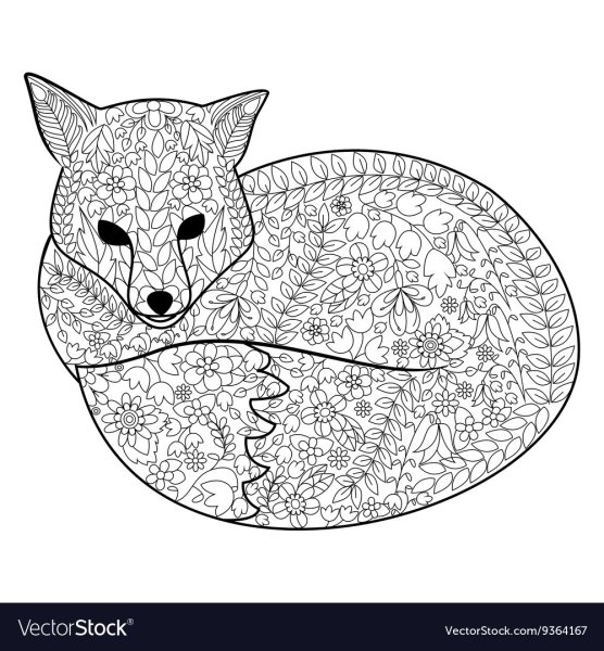 Раскраски антистресс для детей девочек Лисичка