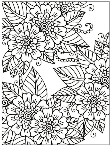 Раскраска антистресс "цветы"