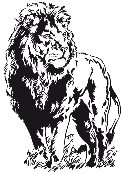 Трафареты для выжигания Лев