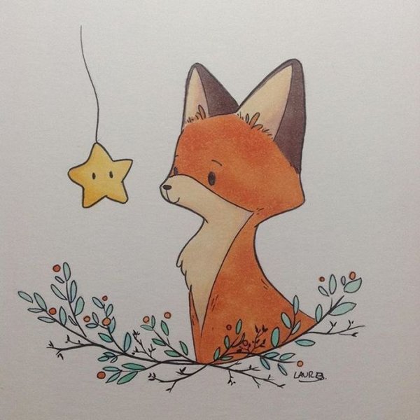 Рисунок лисы для срисовки