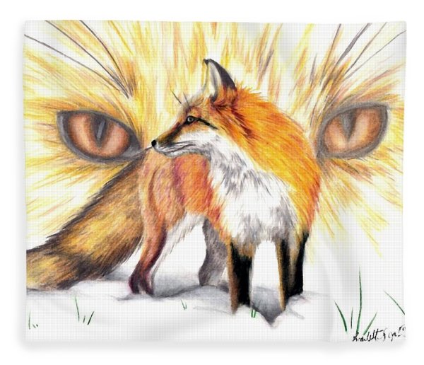 Лиса нарисованная