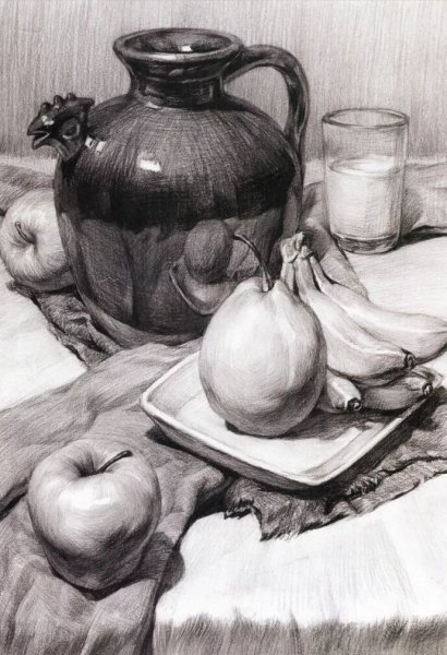 Академический рисунок натюрморта Строгановка