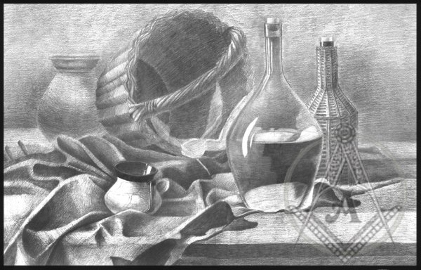 Композиция из бытовых предметов для натюрморта