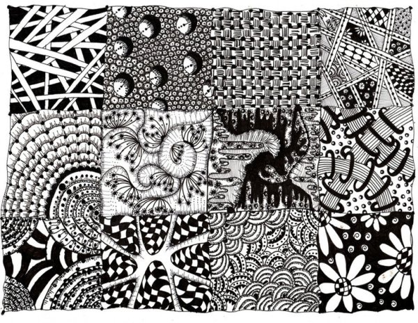 Графические узоры дудлинг