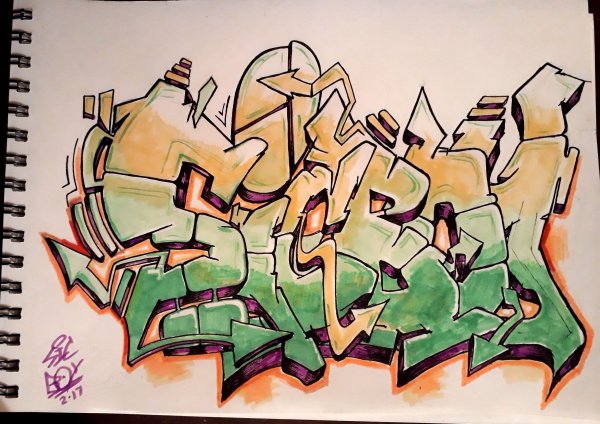 Рисунки карандашом граффити
