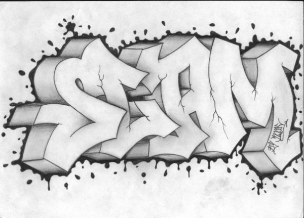 Граффити карандашом